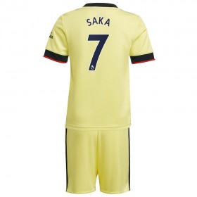 Jalkapallo Pelipaidat Arsenal Bukayo Saka 7 Lasten Vieraspaita 2021-2022 Lyhythihainen